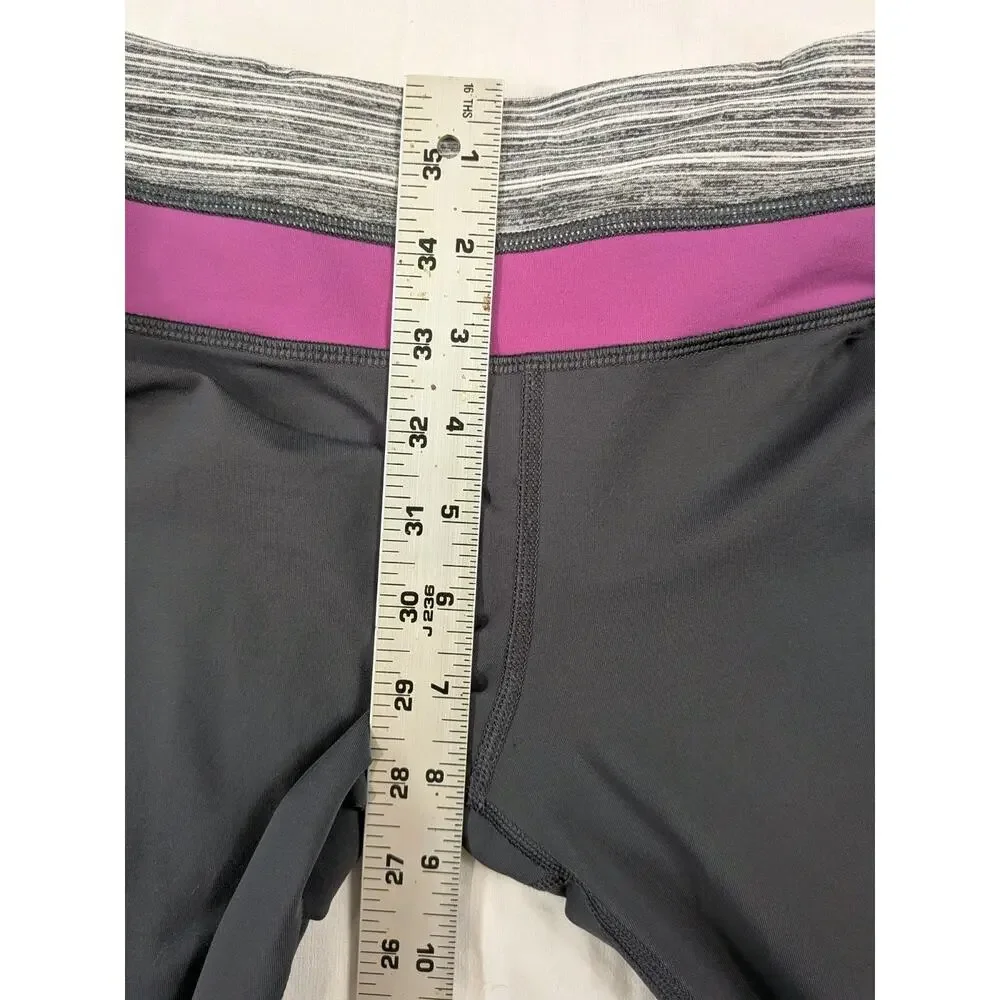 Lululemon Inspire Leggings Gray Pink Yoga Running Pockets Womens Sz 6
